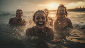 Good Health NZ - smiling women splashing water carefree summer generated by ai 1